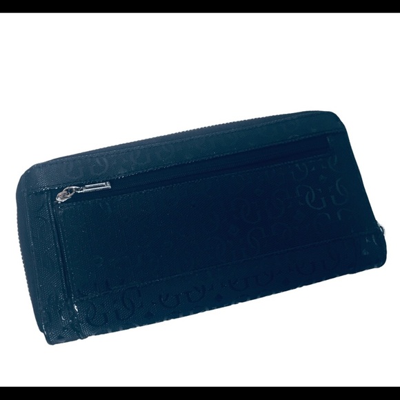GUESS Signature Printed Zip Around Wallet Black One Size - Picture 7 of 13